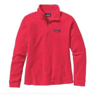 Patagonia Micro D 1/4 Quarter-Zip Fleece Pullover Raspberry Red Sz XL